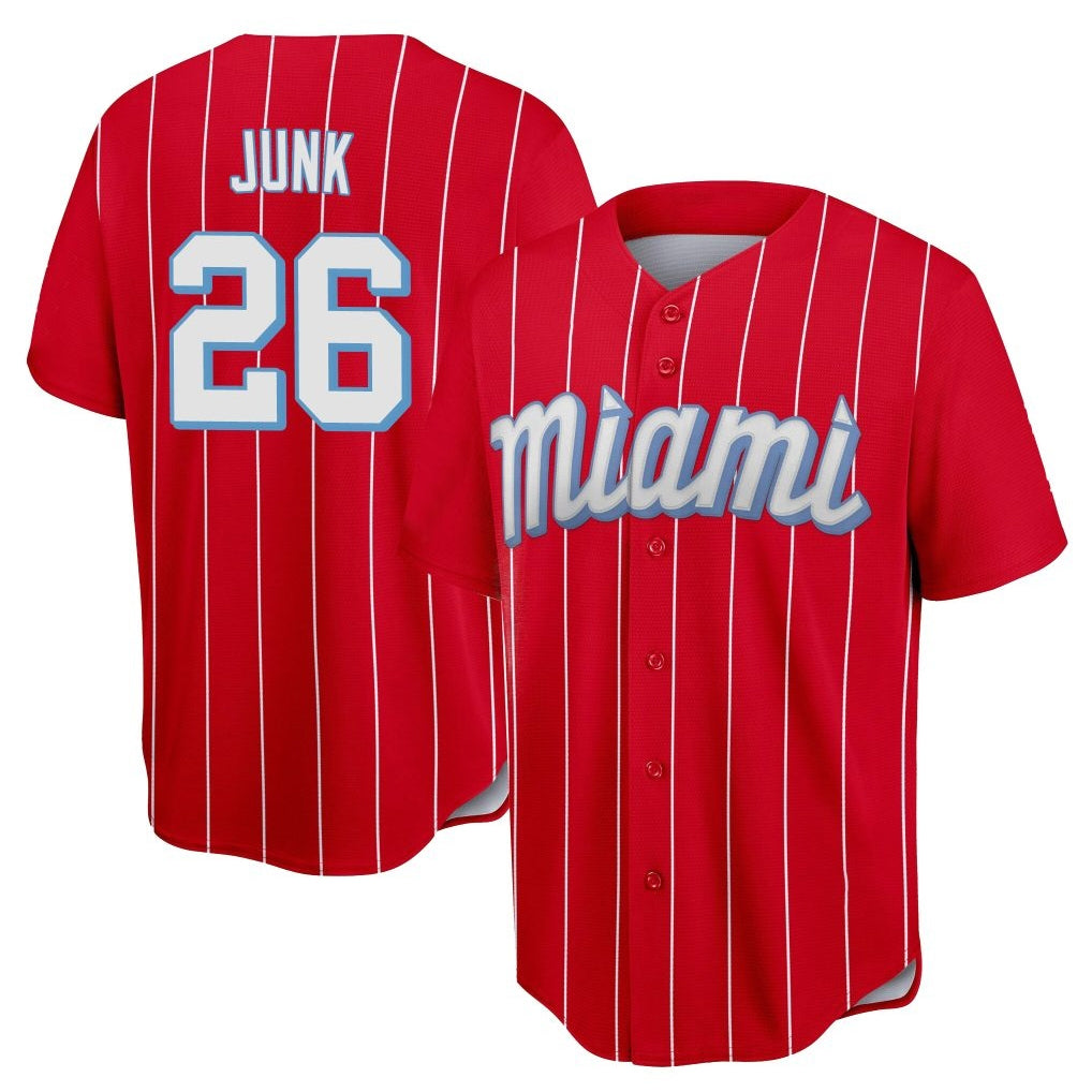 Cooneas M.Marlins #26 Janson Junk Player Red City Connect Home Game Stitched Jerseys