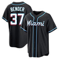 Cooneas M.Marlins #37 Anthony Bender Player Black Fashion Out Home Game Stitched Jerseys
