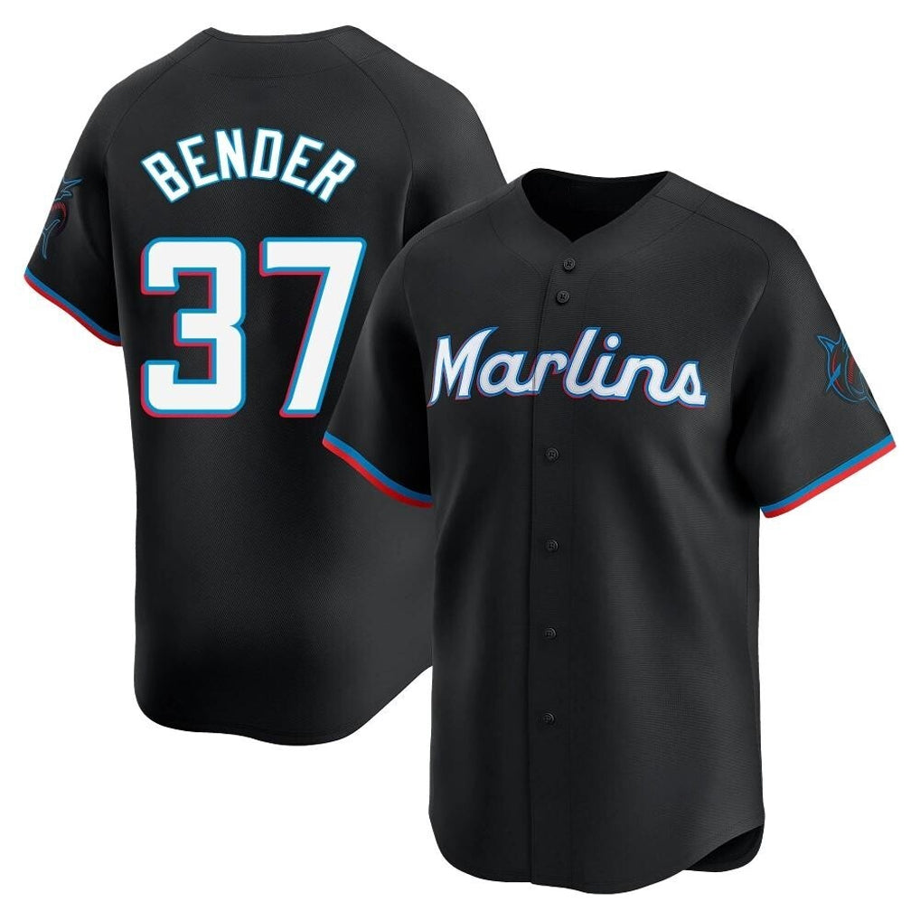 Cooneas M.Marlins #37 Anthony Bender Player Black  Home Limited Stitched Jerseys