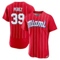 Cooneas M.Marlins #39 Eury Perez Player Red City Connect Home Limited Elite Stitched Jerseys