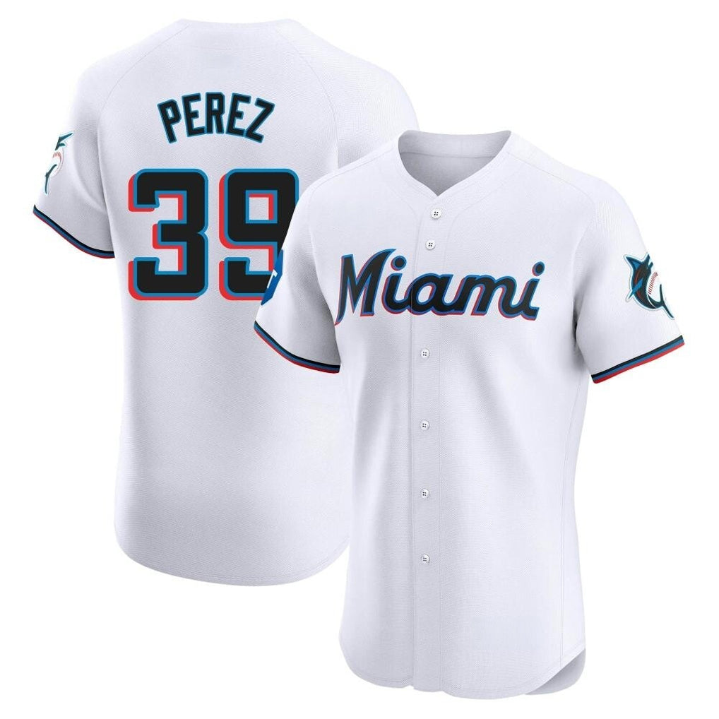 Cooneas M.Marlins #39 Eury Perez Player White  Home Limited Elite Stitched Jerseys