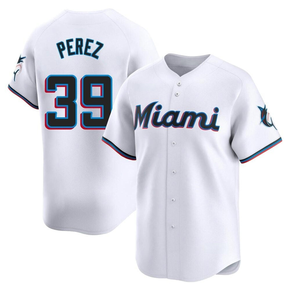 Cooneas M.Marlins #39 Eury Perez Player White  Home Limited Stitched Jerseys