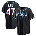 Cooneas M.Marlins #47 John King Player Black Fashion Out Home Game Stitched Jerseys