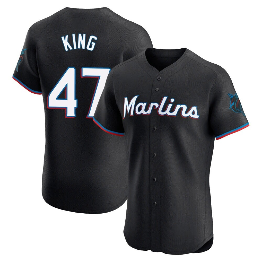 Cooneas M.Marlins #47 John King Player Black Vapor Home Limited Elite Stitched Jerseys