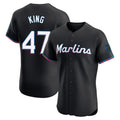 Cooneas M.Marlins #47 John King Player Black Vapor Home Limited Elite Stitched Jerseys