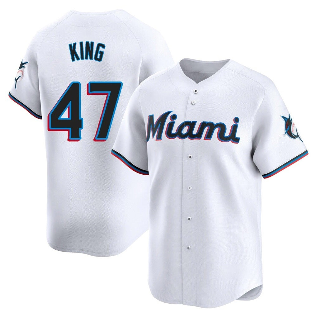 Cooneas M.Marlins #47 John King Player White  Home Limited Stitched Jerseys