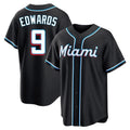 Cooneas M.Marlins #9 Xavier Edwards Player Black Fashion Out Home Game Stitched Jerseys