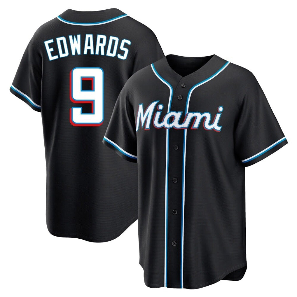 Cooneas M.Marlins #9 Xavier Edwards Player Black Fashion Out Home Game Stitched Jerseys