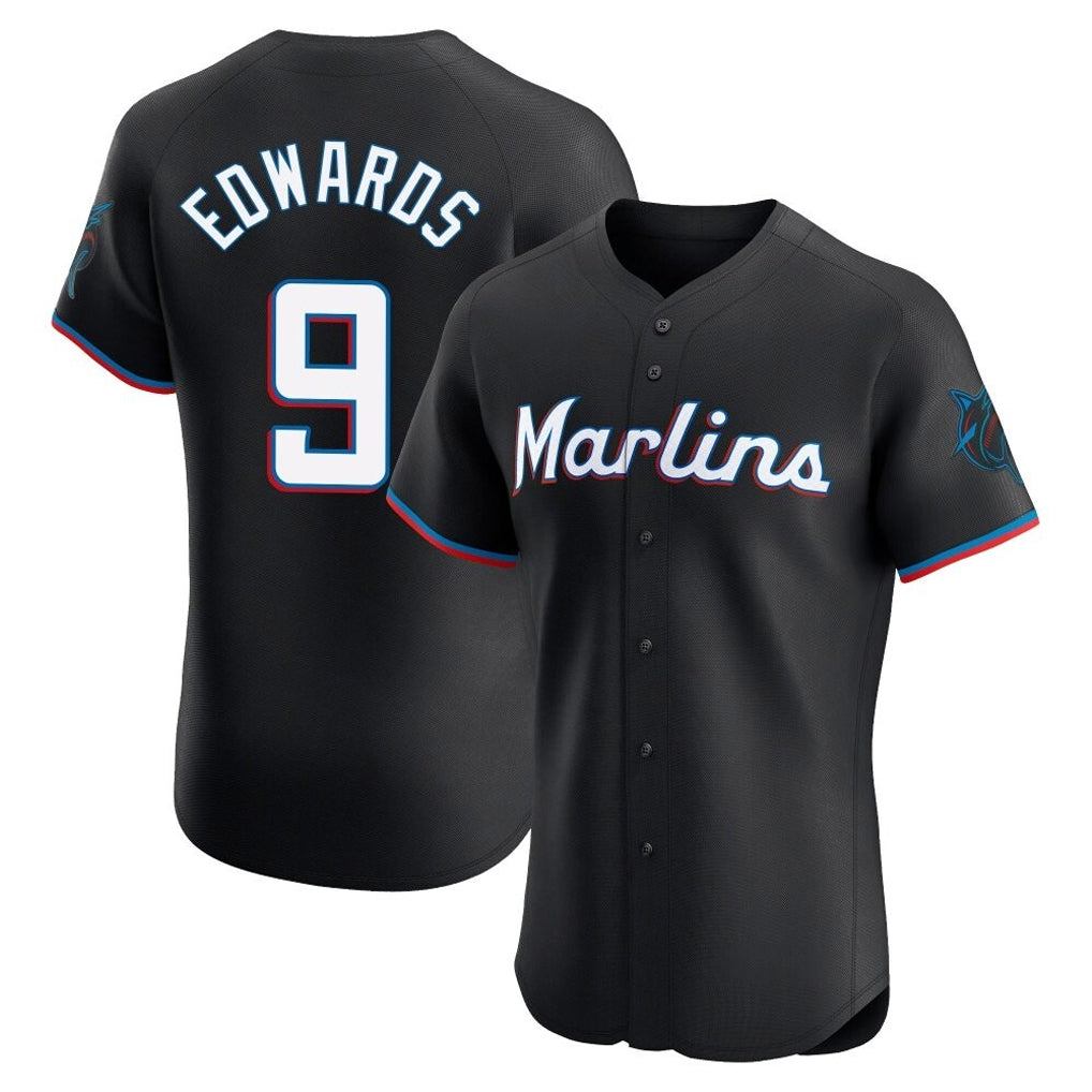 Cooneas M.Marlins #9 Xavier Edwards Player Black Vapor Home Limited Elite Stitched Jerseys