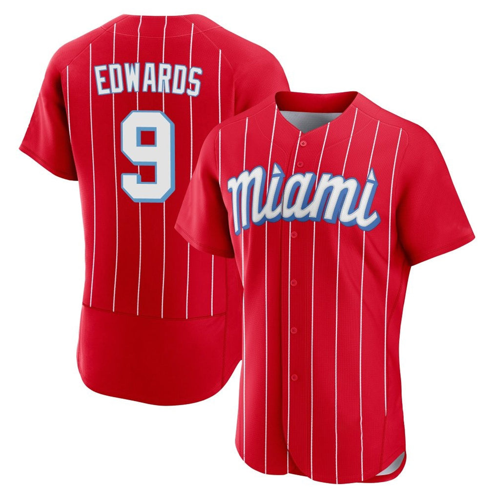 Cooneas M.Marlins #9 Xavier Edwards Player Red City Connect Home Limited Elite Stitched Jerseys