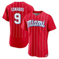 Cooneas M.Marlins #9 Xavier Edwards Player Red City Connect Home Limited Elite Stitched Jerseys