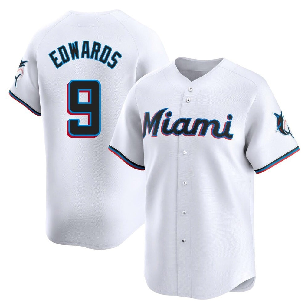 Cooneas M.Marlins #9 Xavier Edwards Player White  Home Limited Stitched Jerseys