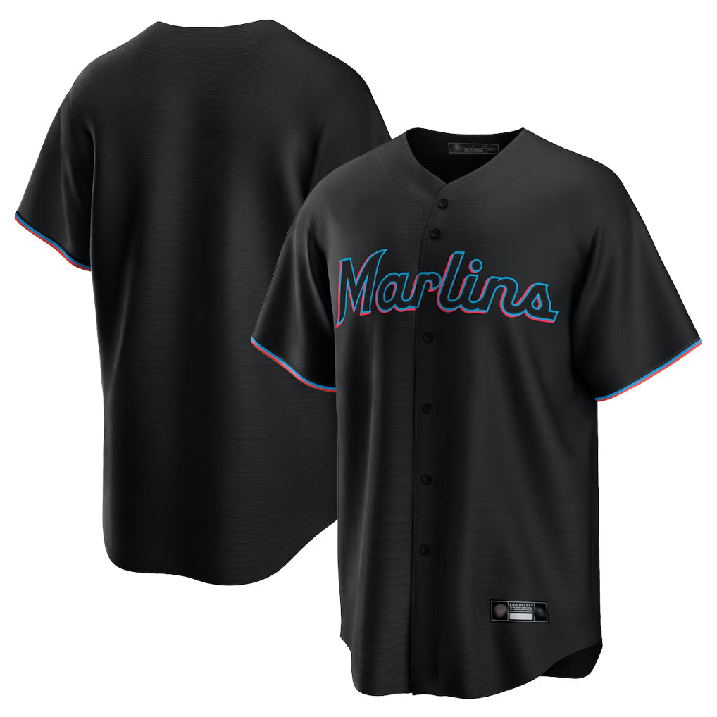 Cooneas M.Marlins Blank Player Black  Home Game Stitched Jerseys