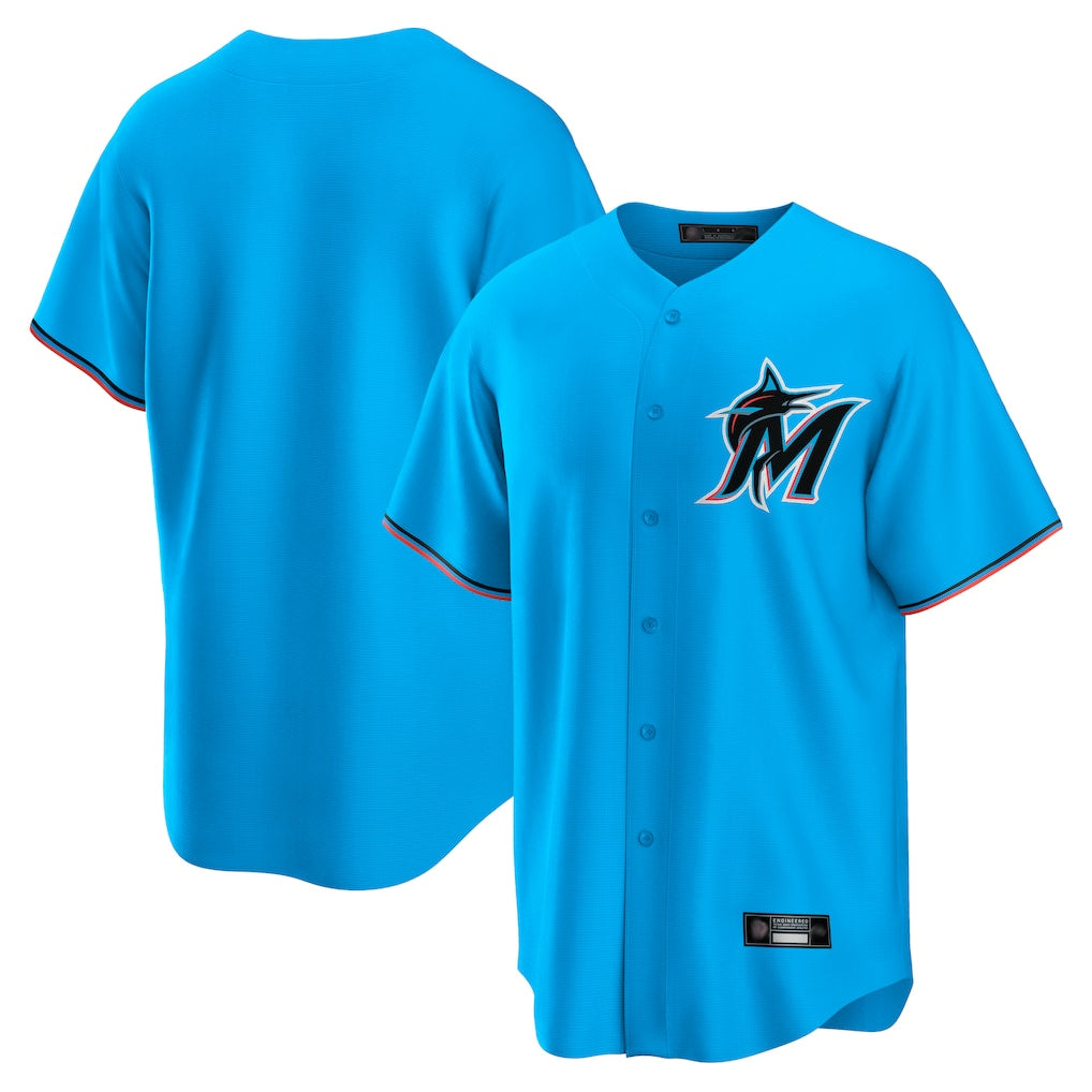 Cooneas M.Marlins Blank Player Blue Home Game Stitched Jerseys