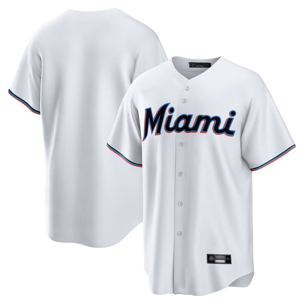 Cooneas M.Marlins Blank Player White  Home Game Stitched Jerseys
