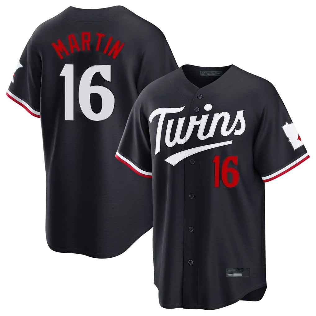 Cooneas M.Twins #16 Austin Martin Player Navy Home Game Stitched Jerseys