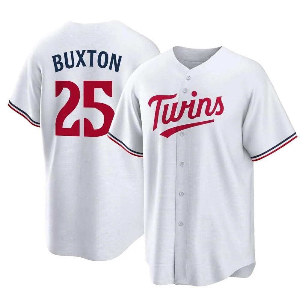 Cooneas M.Twins #25 Byron Buxton Player White Home Game Stitched Jerseys