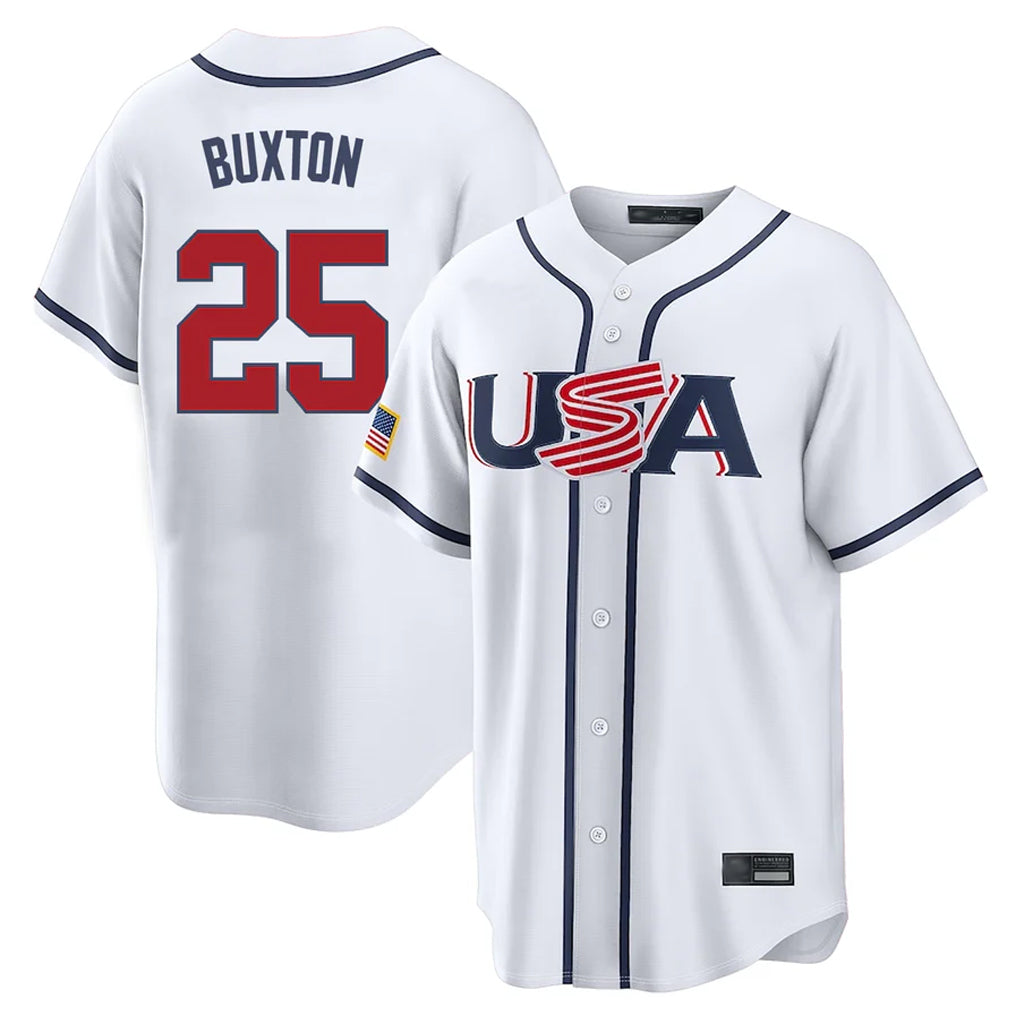 Cooneas M.Twins #25 Byron Buxton Player White USA 2026 World Classic Limited Home Stitched Jerseys