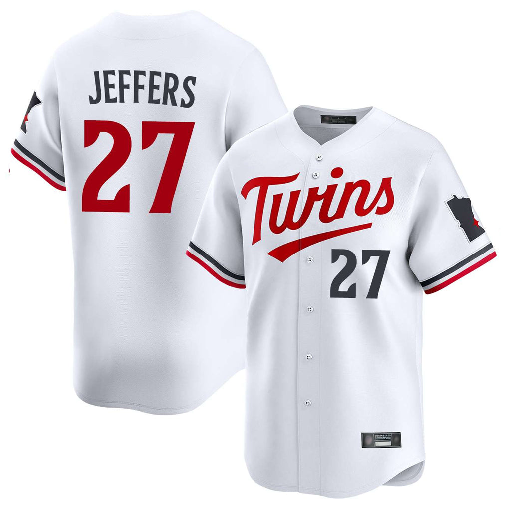 Cooneas M.Twins #27 Ryan Jeffers Player White Home Limited Stitched Jerseys
