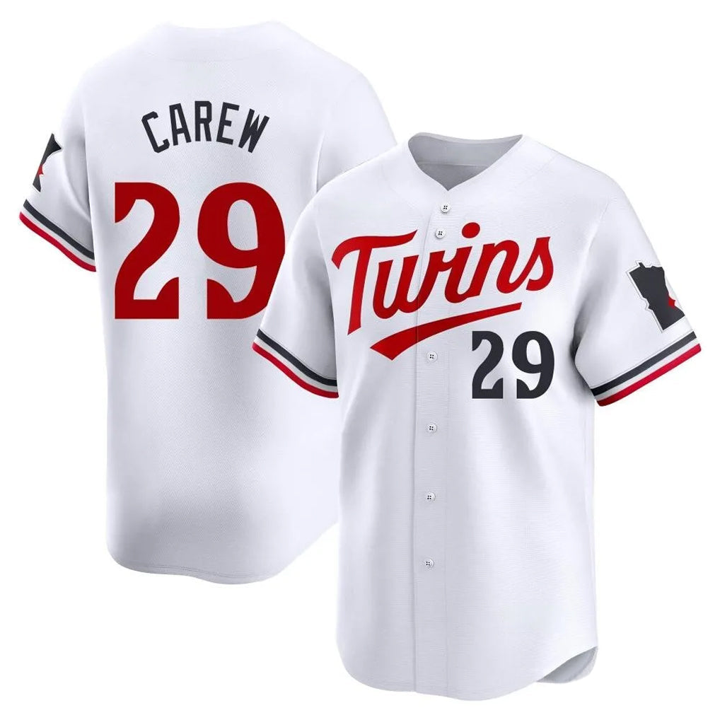 Cooneas M.Twins #29 Rod Carew Player White Home Limited Stitched Jerseys