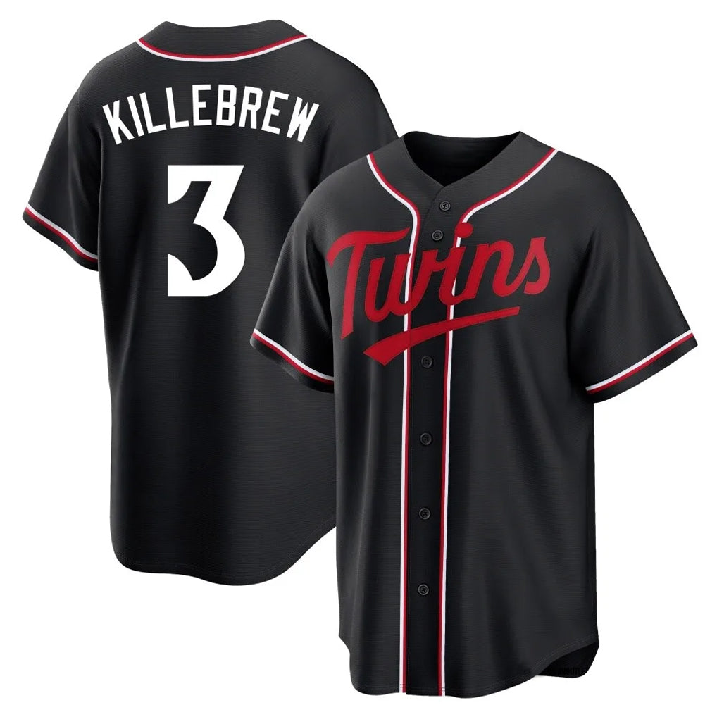 Cooneas M.Twins #3 Harmon Killebrew Player Black Fashion Out Home Limited Stitched Jerseys