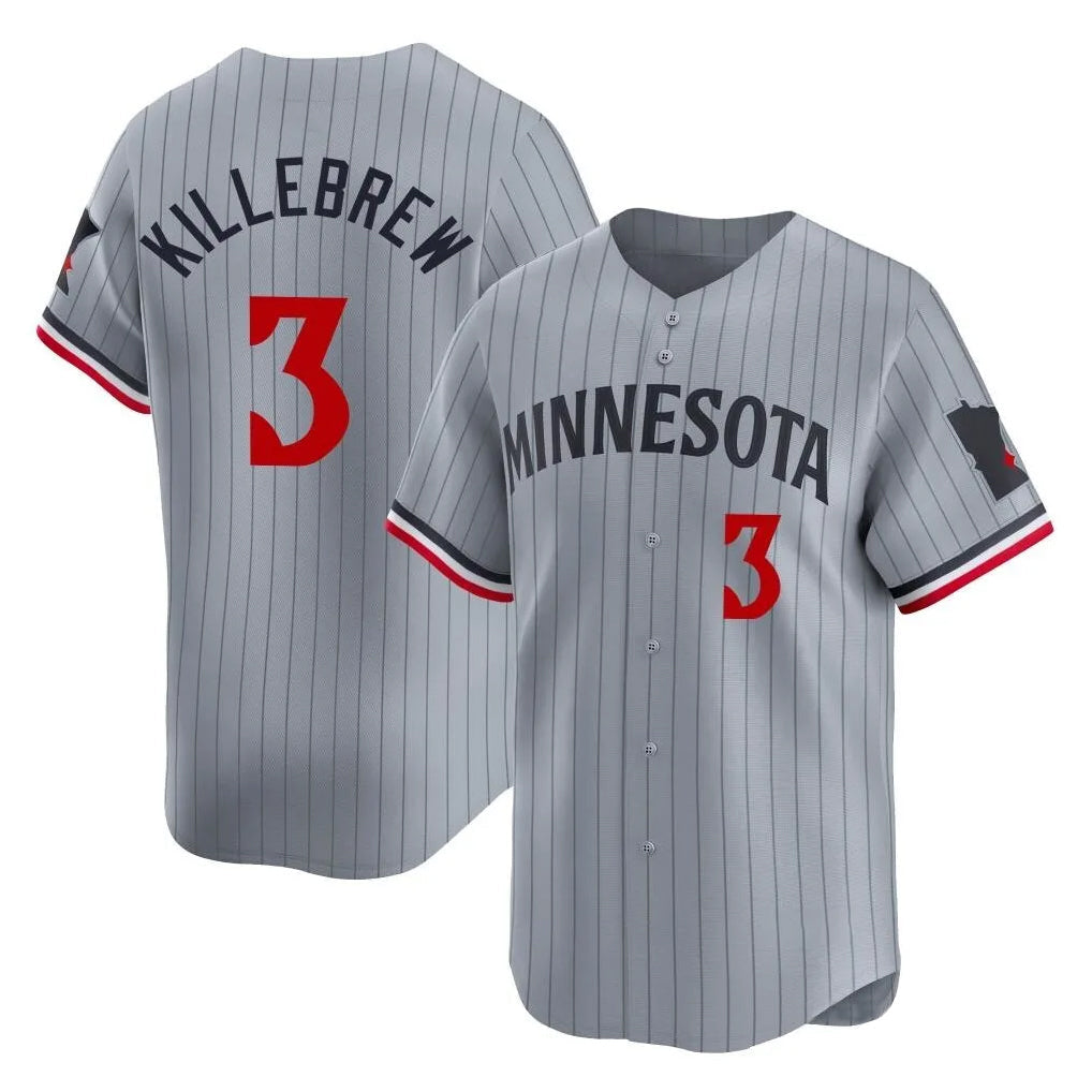 Cooneas M.Twins #3 Harmon Killebrew Player Gray Home Limited Stitched Jerseys
