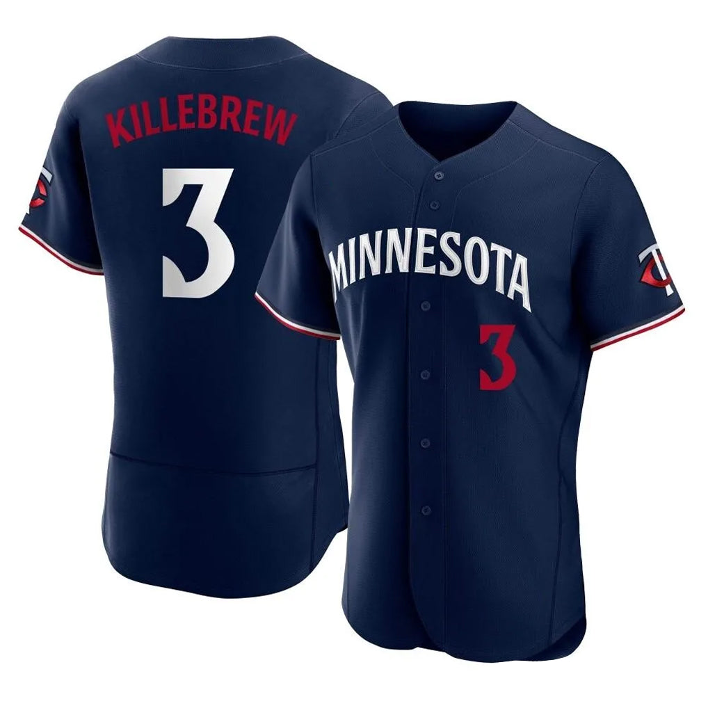 Cooneas M.Twins #3 Harmon Killebrew Player Navy Replica Home Limited Elite Stitched Jerseys