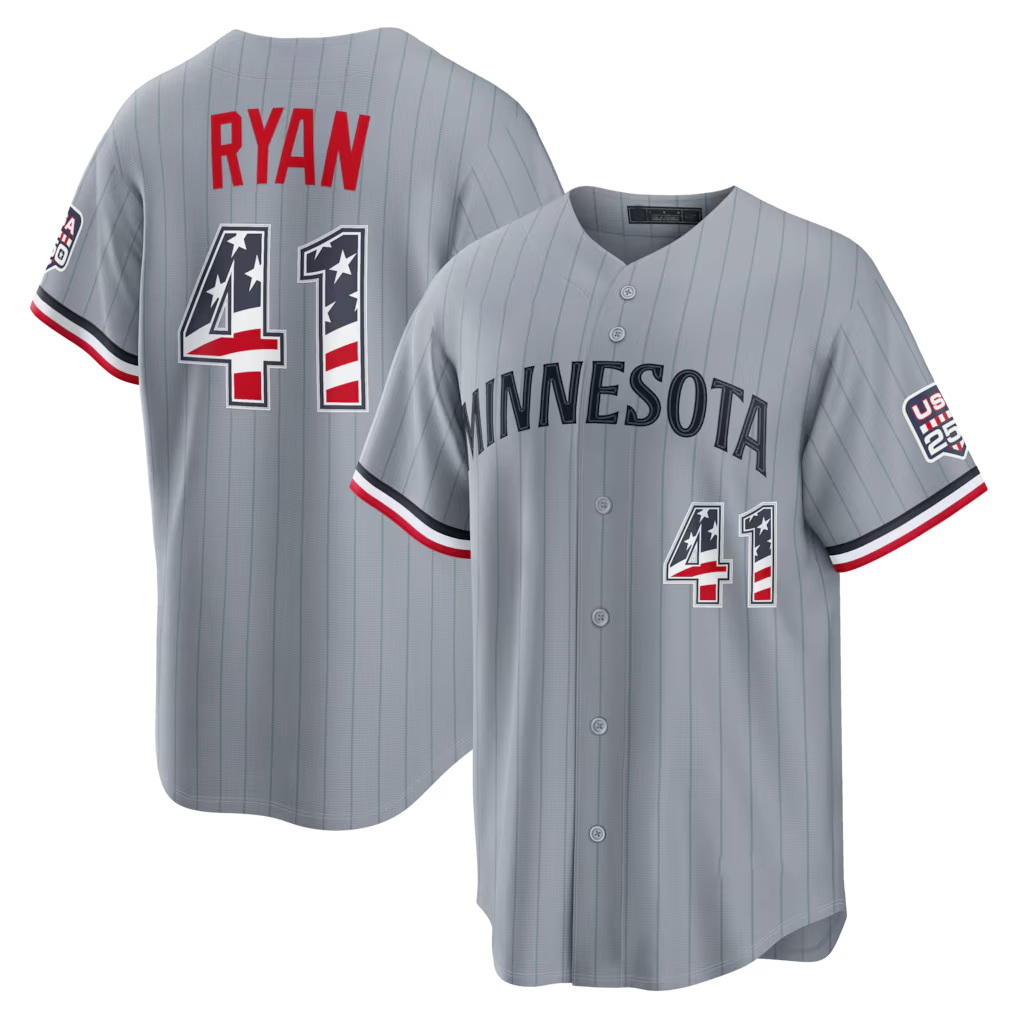 Cooneas M.Twins #41 Joe Ryan Gray USA 250 Fourth of July Road Stadium Jersey