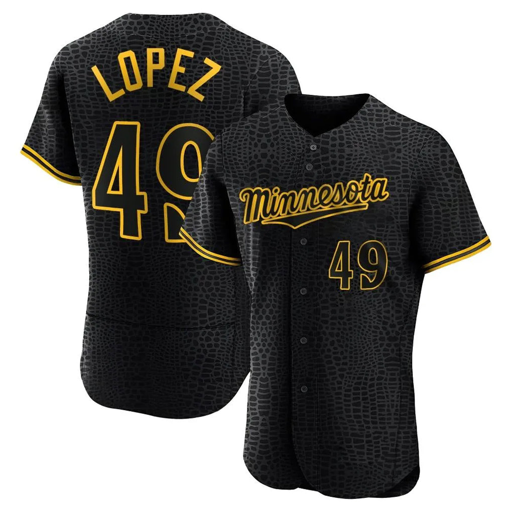 Cooneas M.Twins #49 Pablo Lopez Player Black Snake Skin City Home Limited Elite Stitched Jerseys