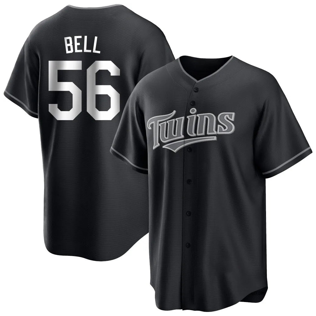 Cooneas M.Twins #56 Josh Bell Player Black Home Game Stitched Jerseys