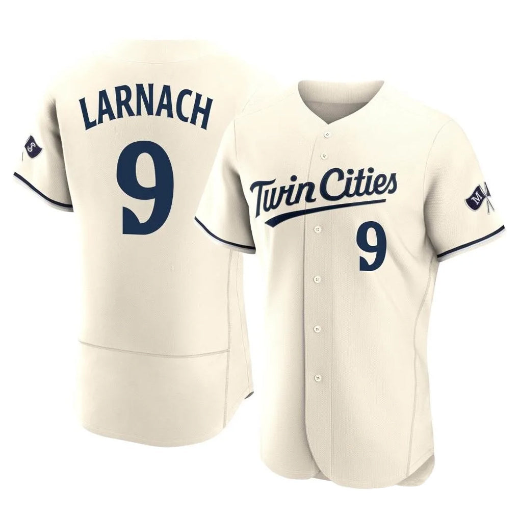 Cooneas M.Twins #9 Trevor Larnach Player Cream Home Limited Elite Stitched Jerseys