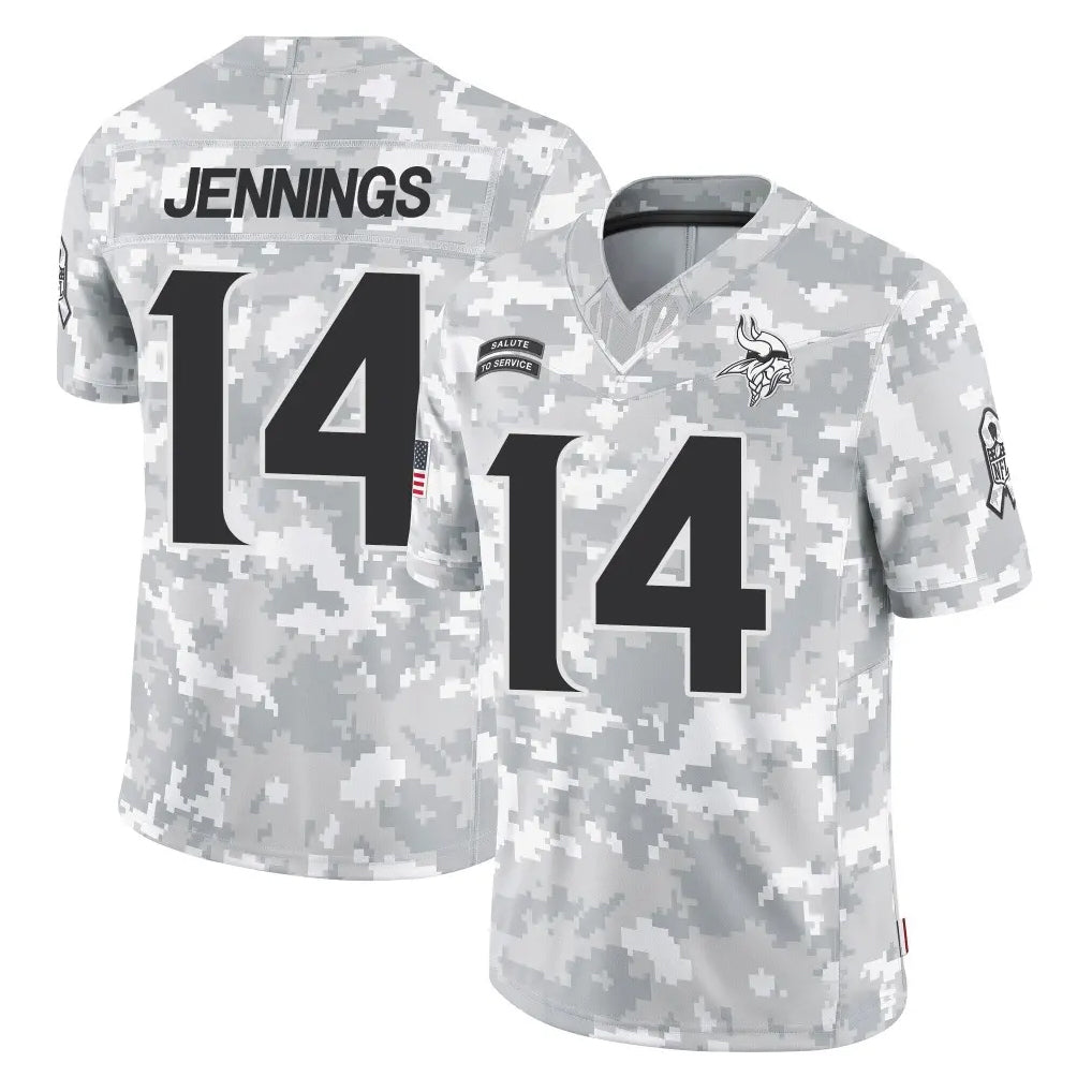 Cooneas MN.Vikings #14 Jauan Jennings Player Arctic Camo Salute To Service Limited Game Stitched Jerseys