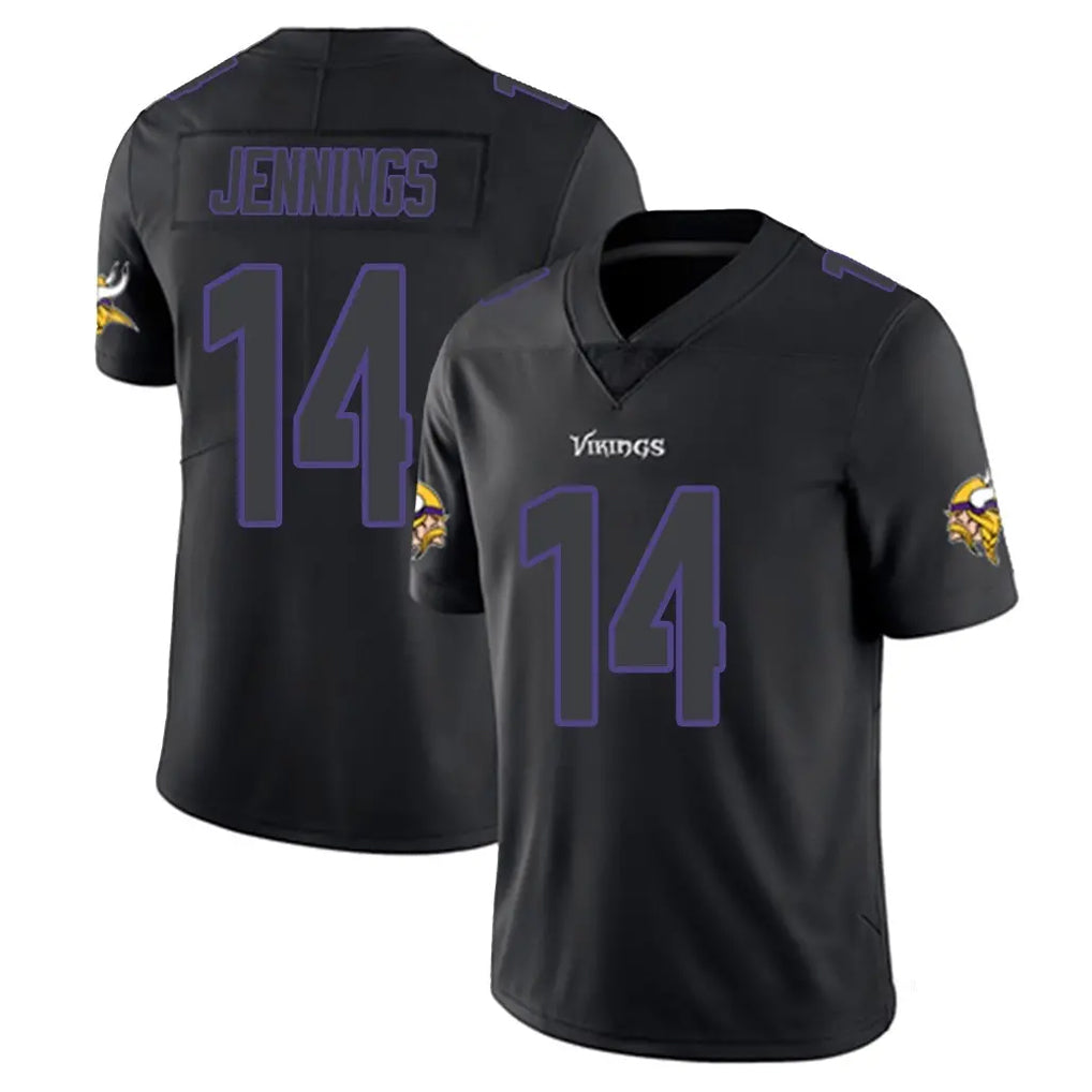Cooneas MN.Vikings #14 Jauan Jennings Player Black Impact LImited Home Game Stitched Jerseys