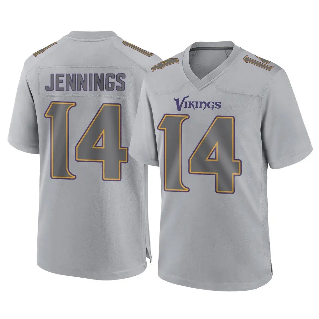 Cooneas MN.Vikings #14 Jauan Jennings Player Gray Atmosphere Fashion Home Game Stitched Jerseys