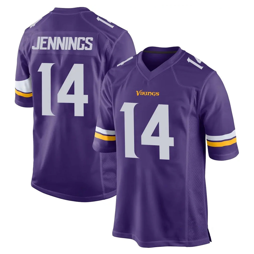 Cooneas MN.Vikings #14 Jauan Jennings Player Purple Home Game Stitched Jerseys