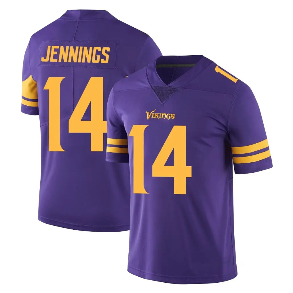 Cooneas MN.Vikings #14 Jauan Jennings Player Purple Limited Color Rush Home Game Stitched Jerseys