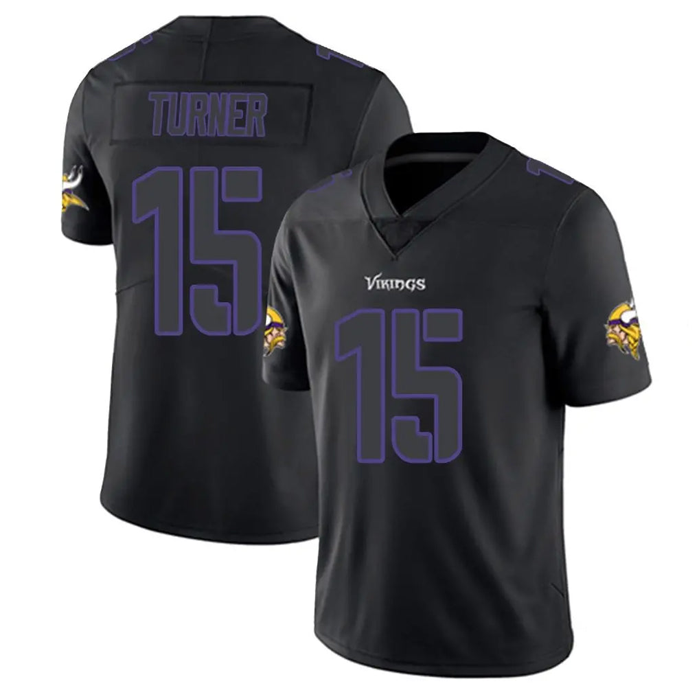 Cooneas MN.Vikings #15 Dallas Turner Player Black Impact LImited Home Game Stitched Jerseys