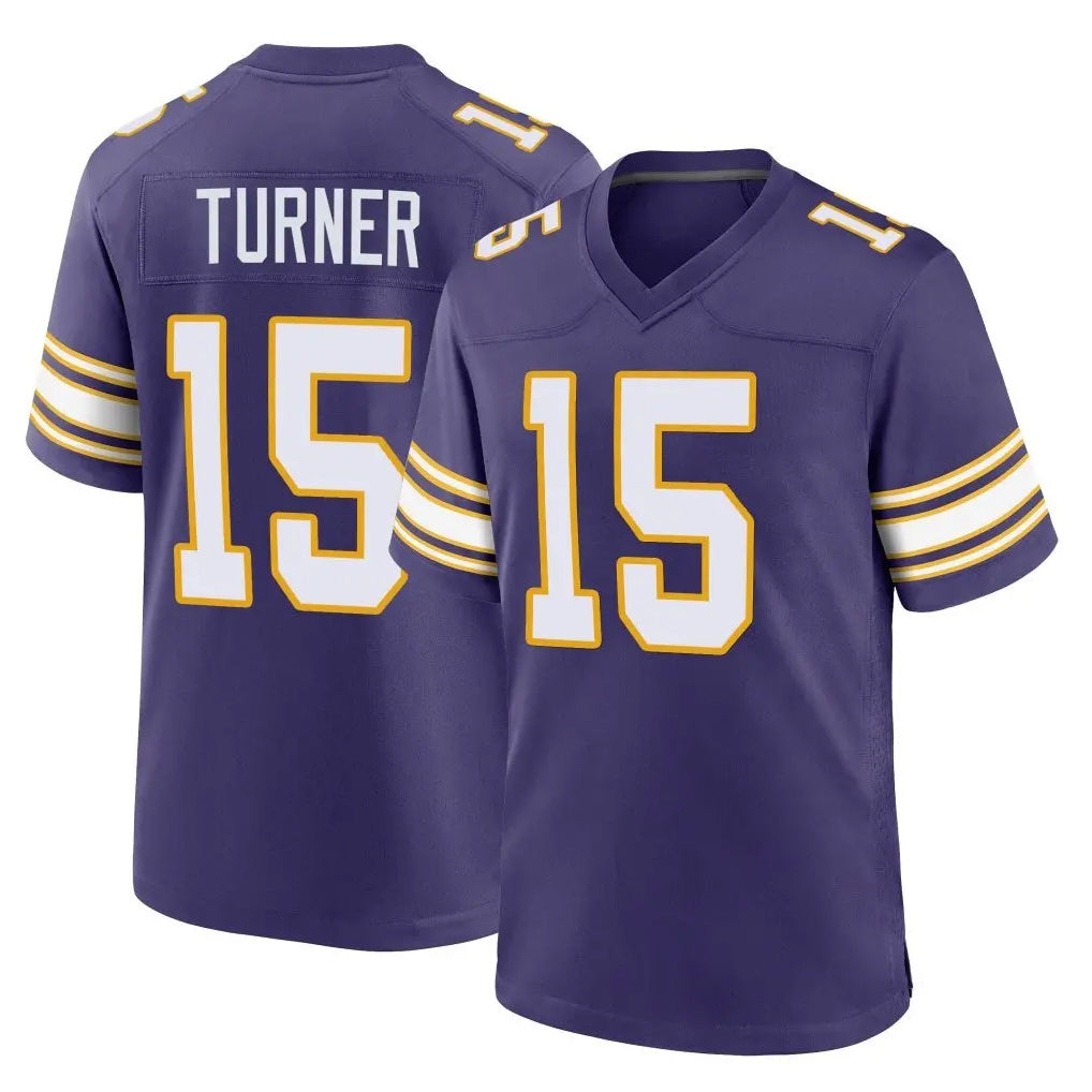 Cooneas MN.Vikings #15 Dallas Turner Player Purple Classic Home Game Stitched Jerseys