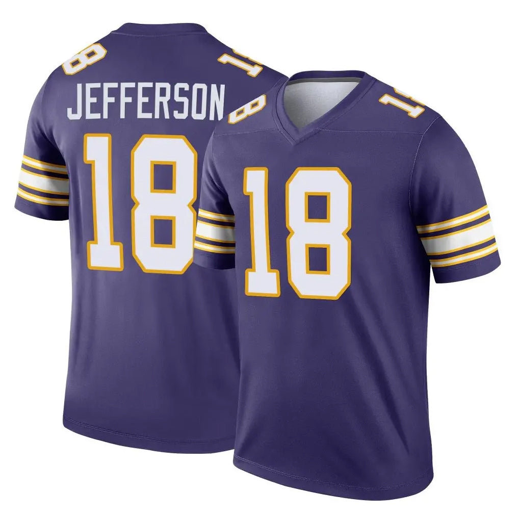 Cooneas MN.Vikings #18 Justin Jefferson Player Purple Limited Classic Home Game Stitched Jerseys