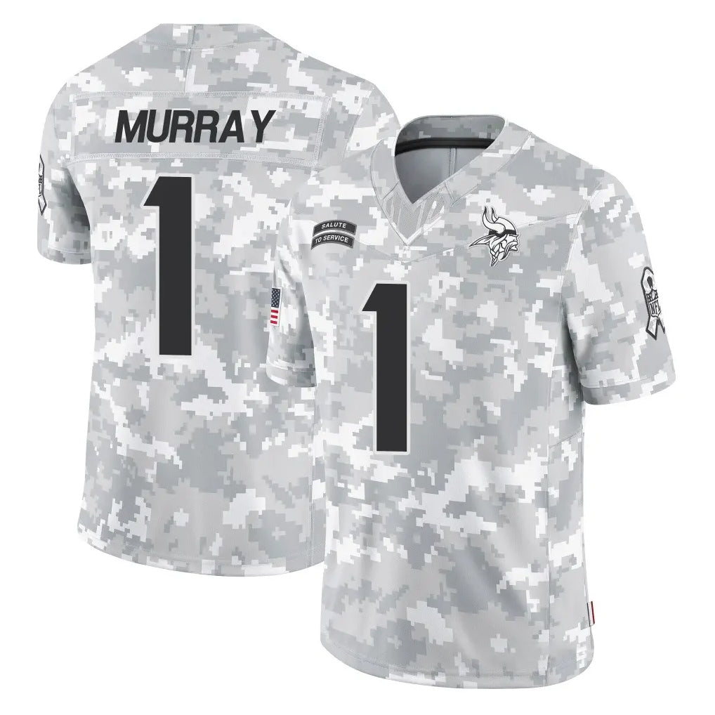 Cooneas MN.Vikings #1 Kyler Murray Player Arctic Camo Salute To Service Limited Game Stitched Jerseys
