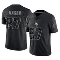 Cooneas MN.Vikings #27 Jordan Mason Player Black Reflective LImited Home Game Stitched Jerseys