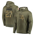 Cooneas MN.Vikings #27 Jordan Mason Player Olive Salute to Service Pullover Hoodies Home Game Stitched Jerseys