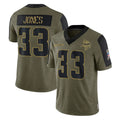 Cooneas MN.Vikings #33 Aaron Jones Sr. Player Olive Salute To Service Limited Game Stitched Jerseys