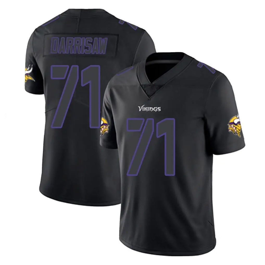 Cooneas MN.Vikings #71 Christian Darrisaw Player Black Impact LImited Home Game Stitched Jerseys