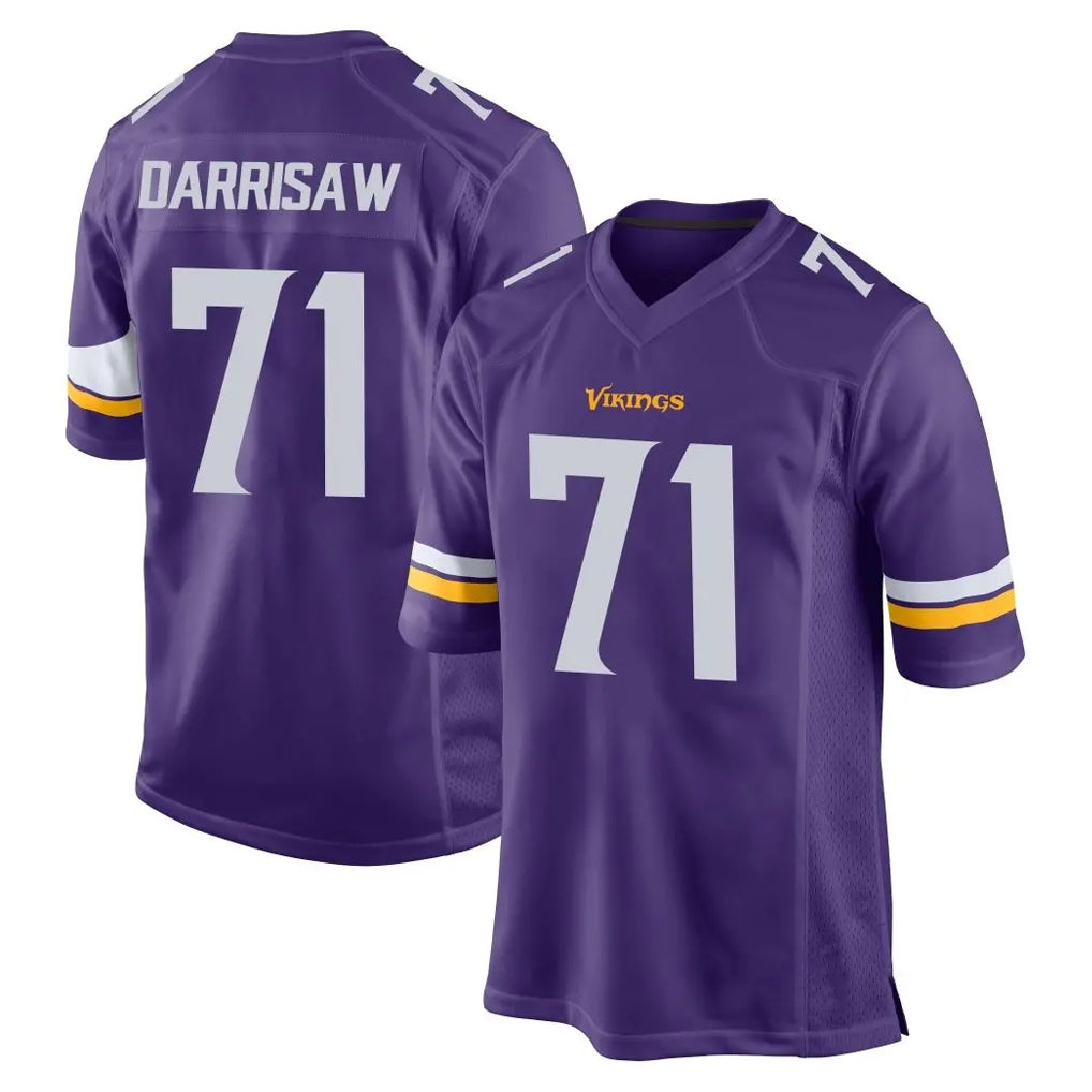 Cooneas MN.Vikings #71 Christian Darrisaw Player Purple Home Game Stitched Jerseys
