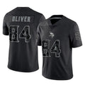Cooneas MN.Vikings #84 Josh Oliver Player Black Reflective LImited Home Game Stitched Jerseys