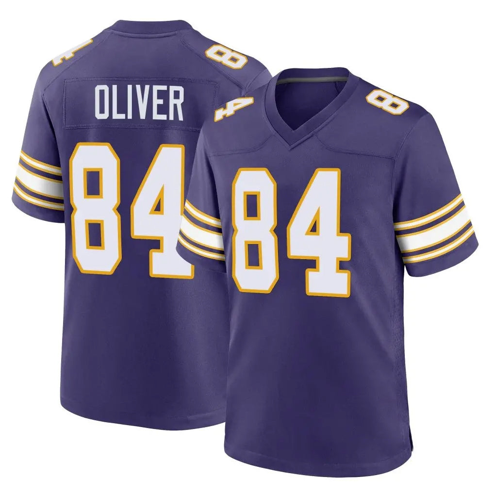 Cooneas MN.Vikings #84 Josh Oliver Player Purple Classic Home Game Stitched Jerseys