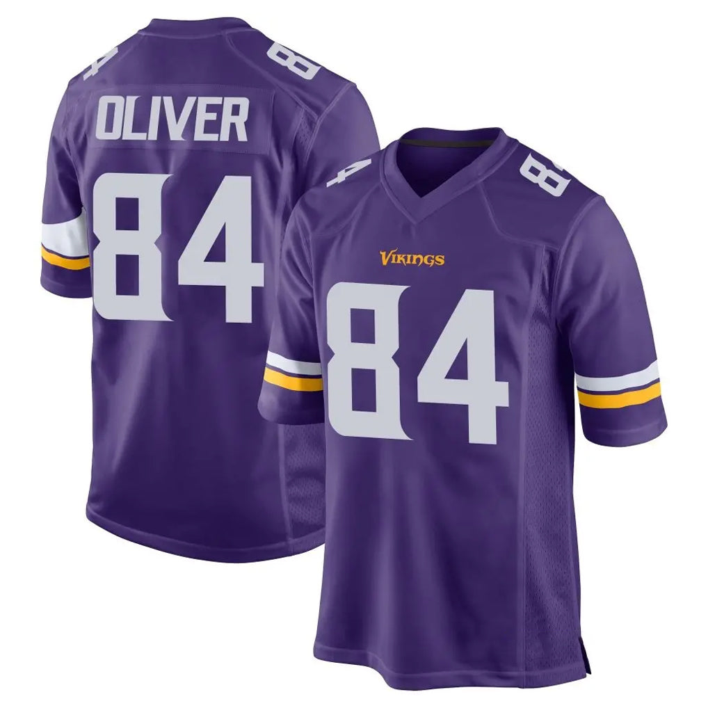 Cooneas MN.Vikings #84 Josh Oliver Player Purple Home Game Stitched Jerseys