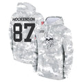 Cooneas MN.Vikings #87 T.J. Hockenson Player Arctic Camo Salute to Service Pullover Hoodies Limited Game Stitched Jerseys