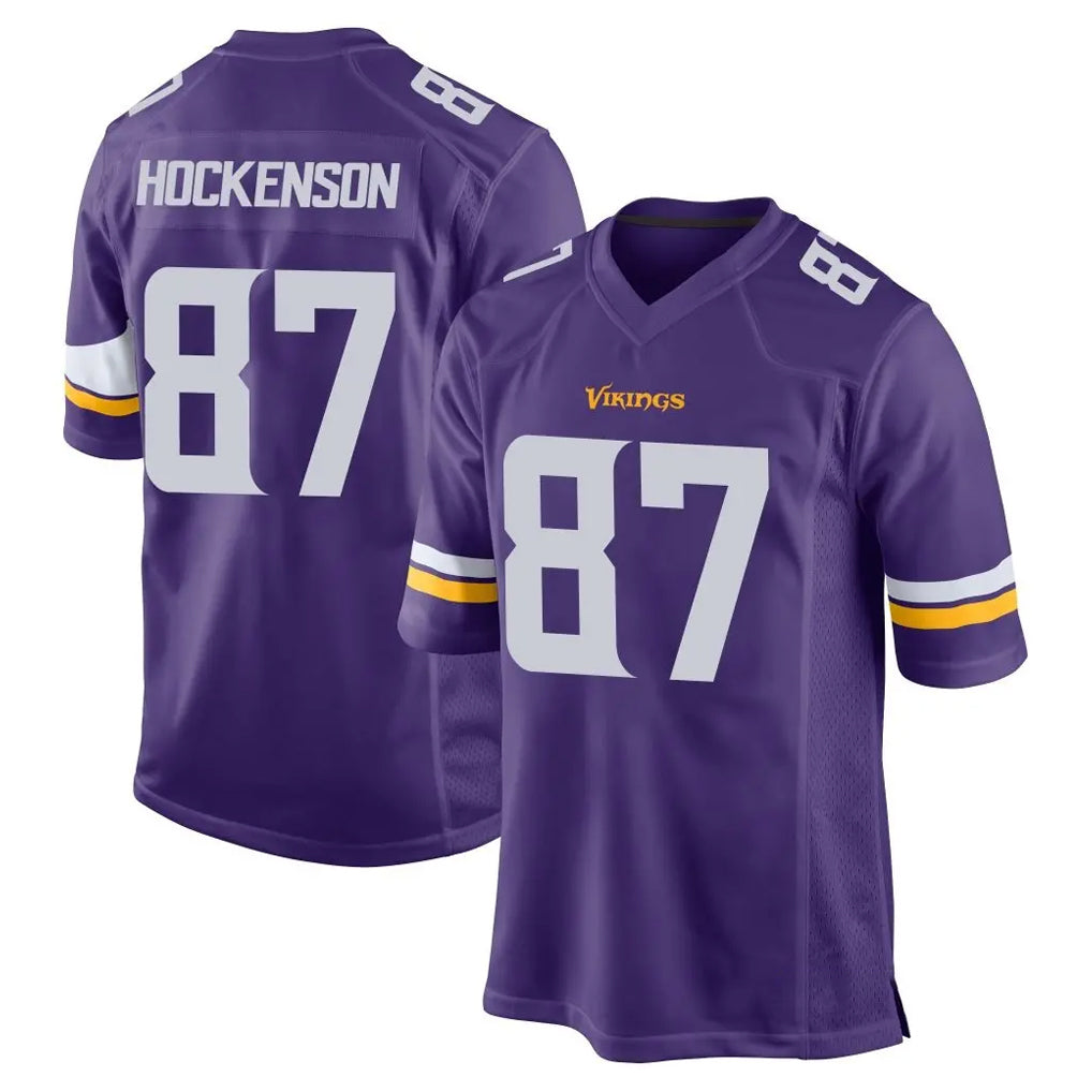 Cooneas MN.Vikings #87 T.J. Hockenson Player Purple Home Game Stitched Jerseys